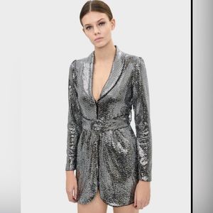 Bershka Silver Sequin Dress
